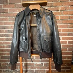 Vintage Eddie Bauer leather bomber jacket